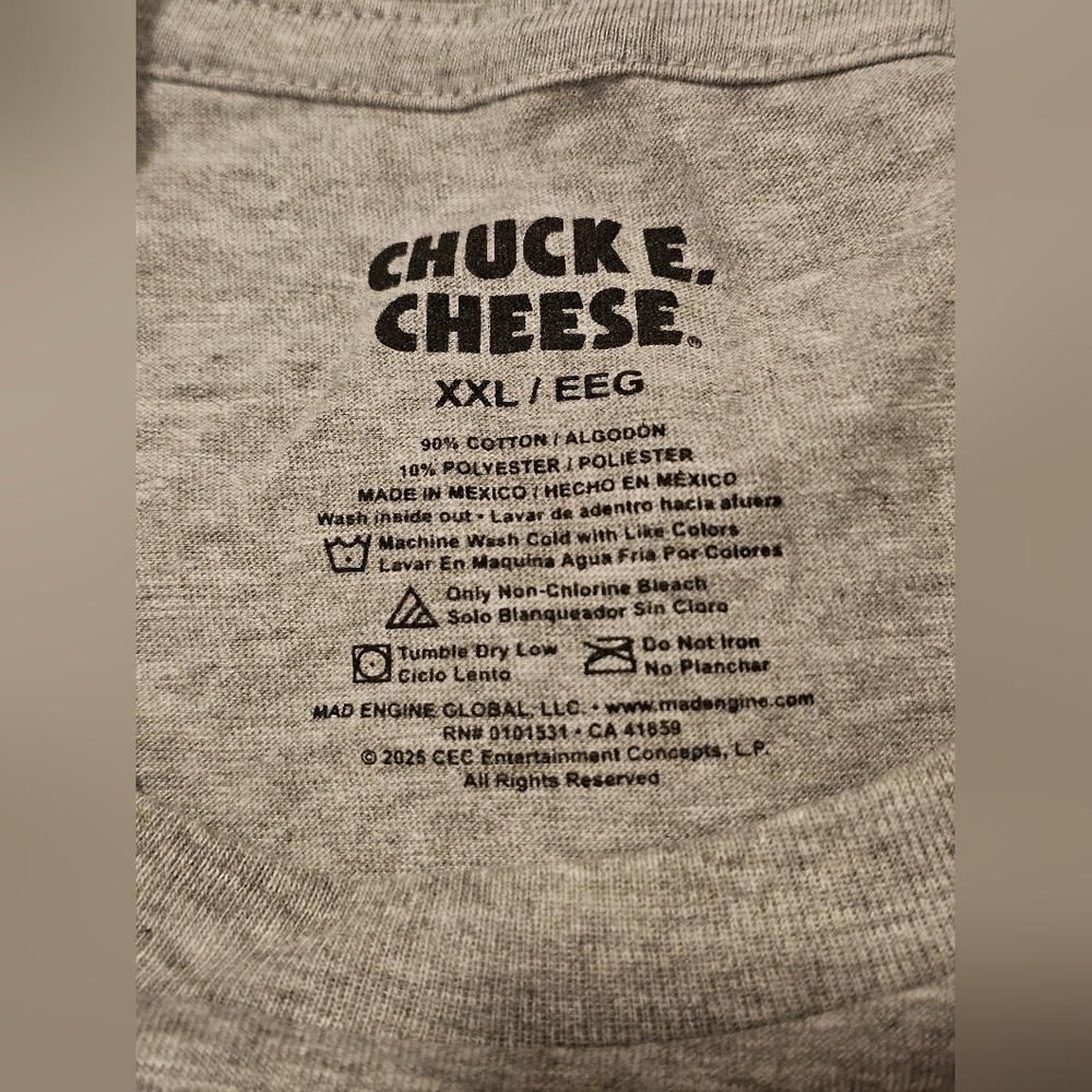 Chuck E. Cheese Men's 2XL, Keep It Cheesy, New! - Picture 4 of 4